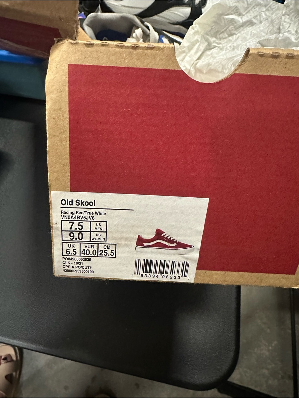 Vans Old Skool Racing Red with White Stripe